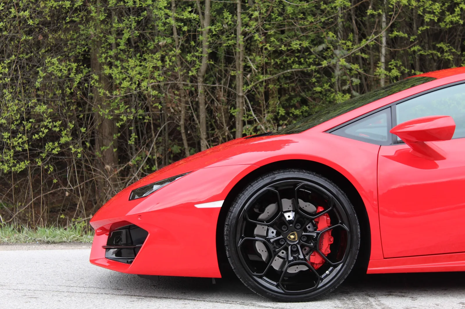 Detailaufnahme eines roten Lamborghini